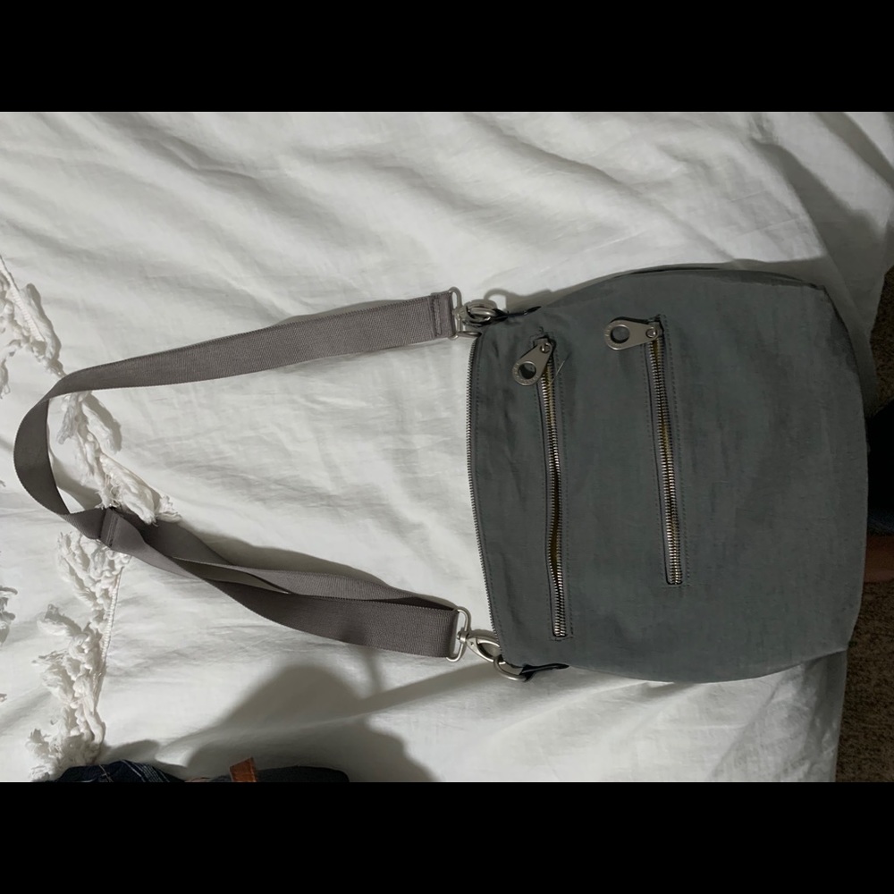 Gray and yellow crossbody bag